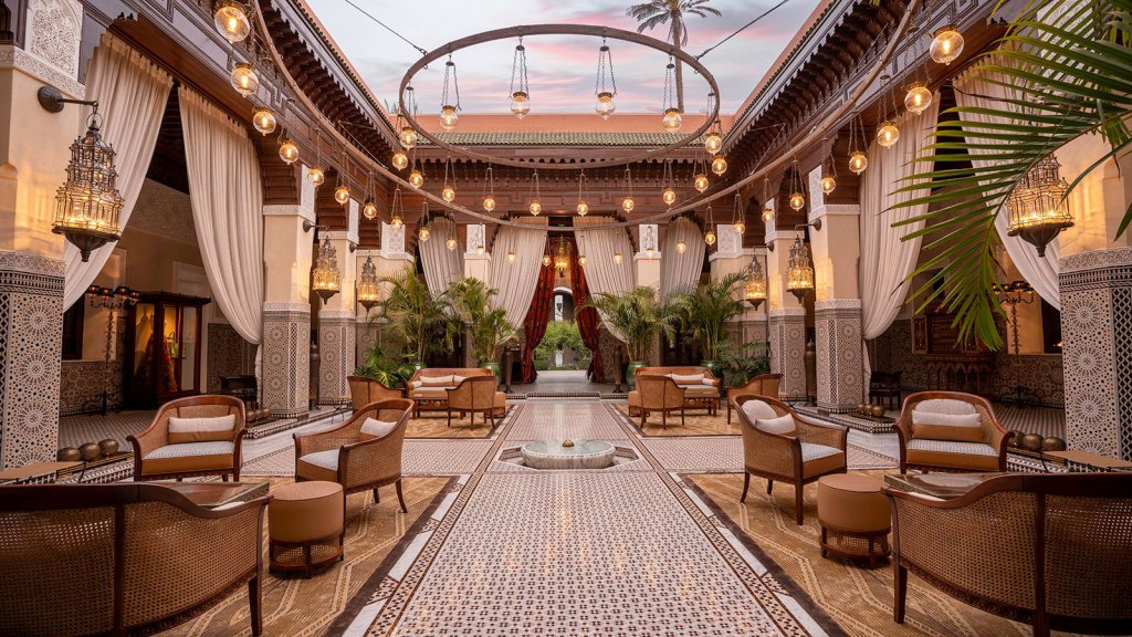 The decor of a hotel in Morocco