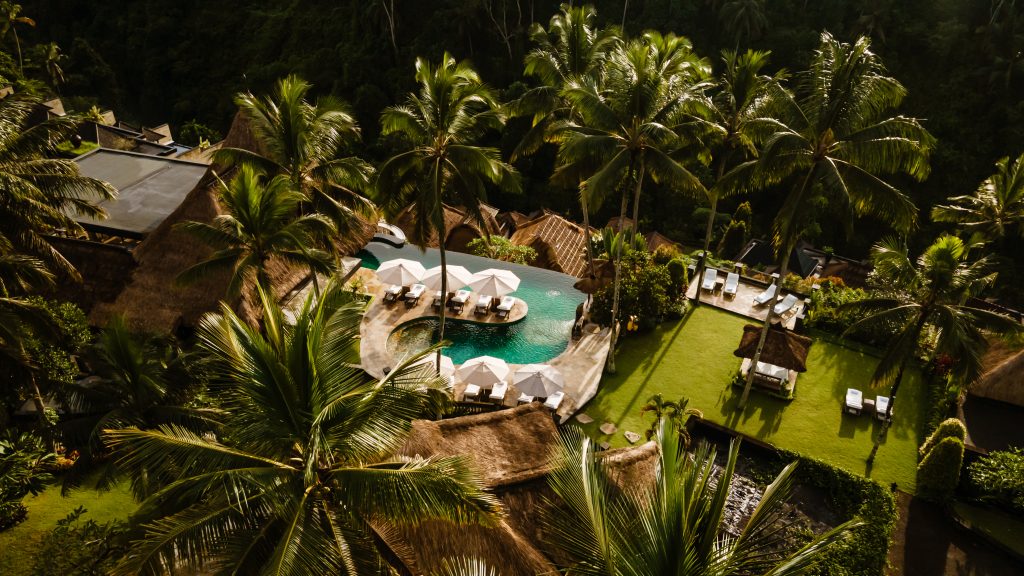 The grounds of Viceroy Bali, a luxury resort located in Ubud, Bali