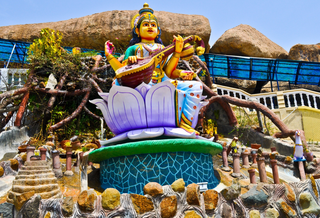 Traditional statue of Hindu deity Dewi Saraswati