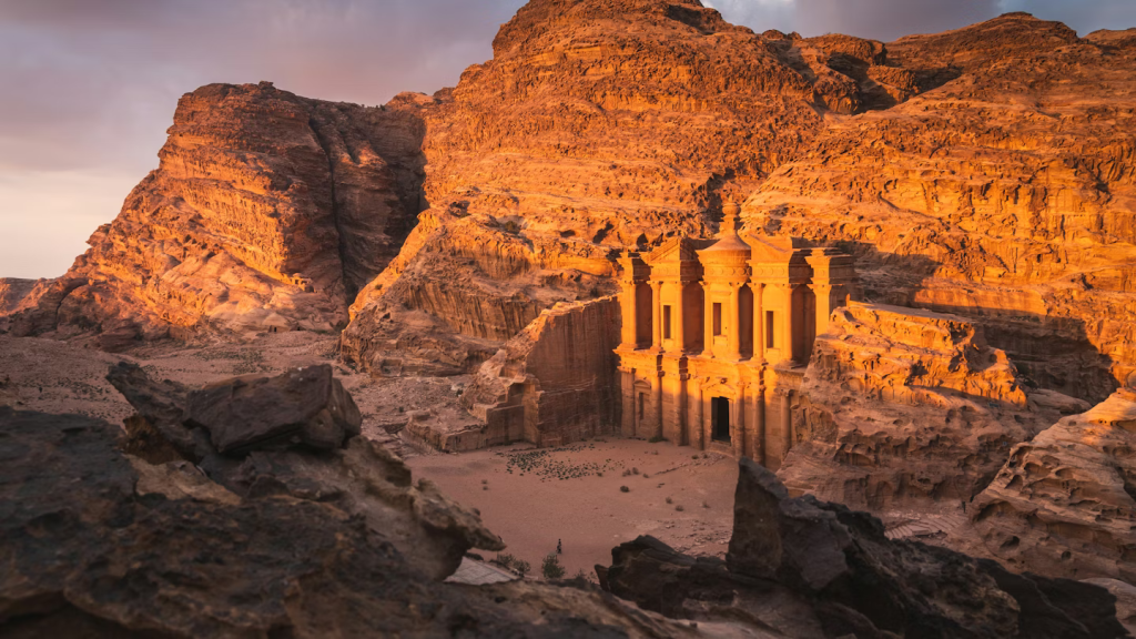 Ad-Deir, a large monument located in the ancient city of Petra, Jordan