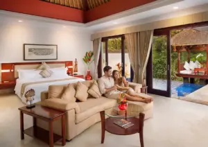 Luxury private pool villa for couples at Viceroy Bali featuring elegant tropical interiors, spacious living areas, and a romantic accommodation setting in Ubud for honeymoon and anniversary getaways