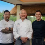 Three chefs at CasCades Bali culinary collaboration event
